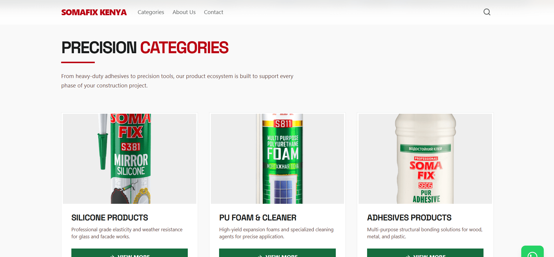 Somafix Kenya product website interface